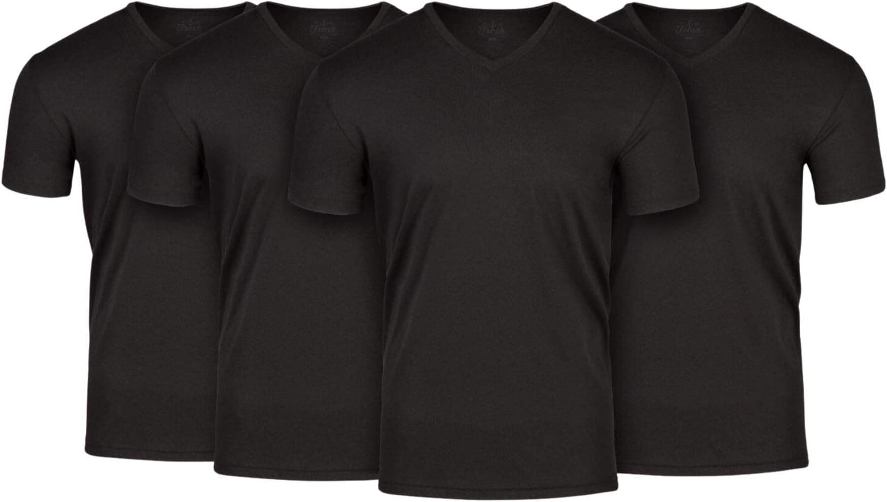 Fresh Clean ThreadsV Neck Pack T Shirts for Men - Pre Shrunk Soft Fitted Premium Classic Tee - Men's T-Shirt Cotton Poly