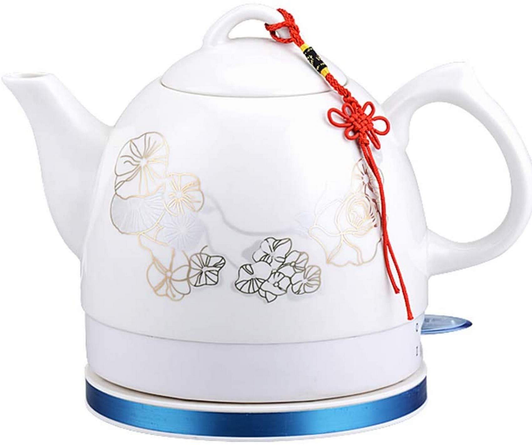 Czajnik ceramiczny Bezprzewodowy czajniczek na wodę, dzbanek w stylu retro 1 l, szybkowar o mocy 1000 W do herbaty, kawy, zupy, zdejmowana podstawa z płatków owsianych, automatyczne wyłączanie,