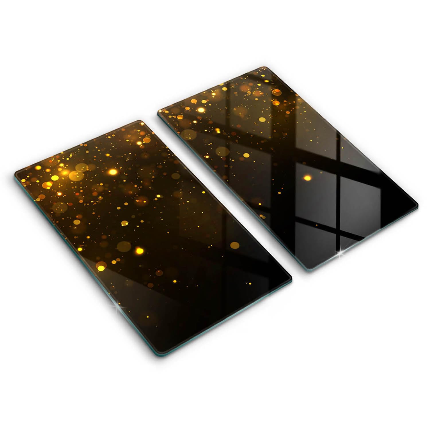 Planche à découper induction 2x30x52cm Wallfluent protège-plaque paillettes dorées