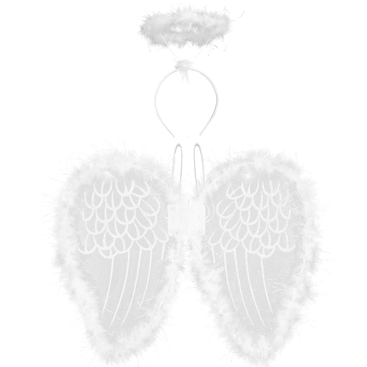 VEYLIN White Angel Wings And Halo