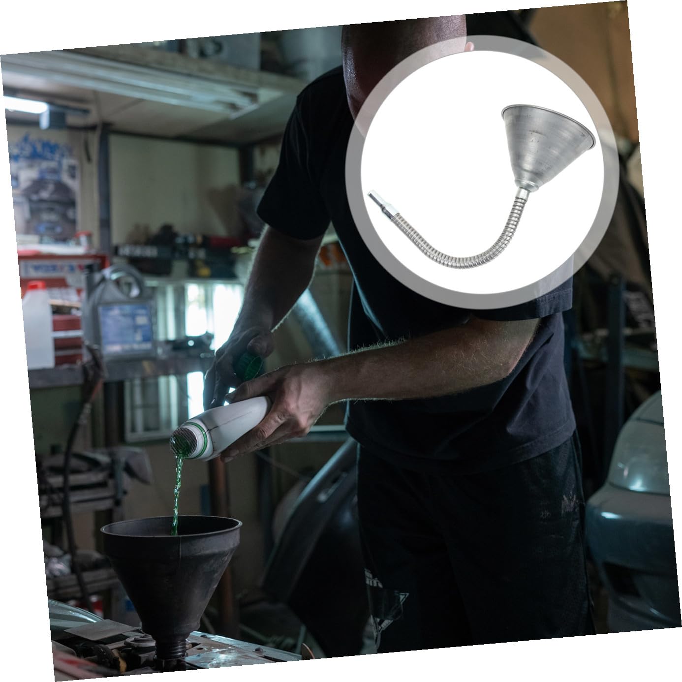 SUPVOX Embudo De Aceite De Hierro Embudo Flexible Para Cambio De Aceite Para Coche Moto Camion