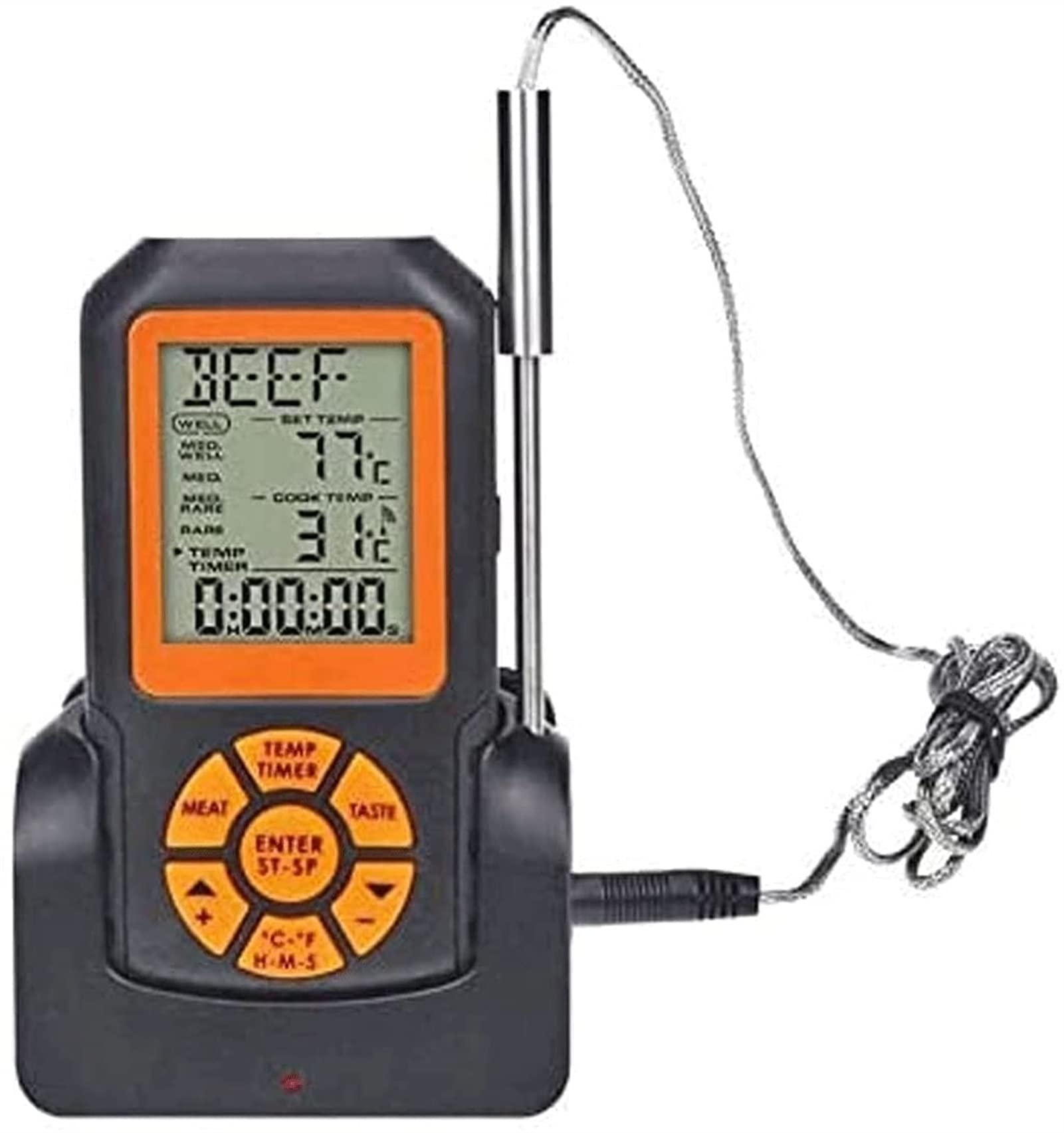 Inalámbrico Digital Remoto Que Cocina el termómetro de Carne con Doble sonda for Fumador Grill Barbacoa Termómetro