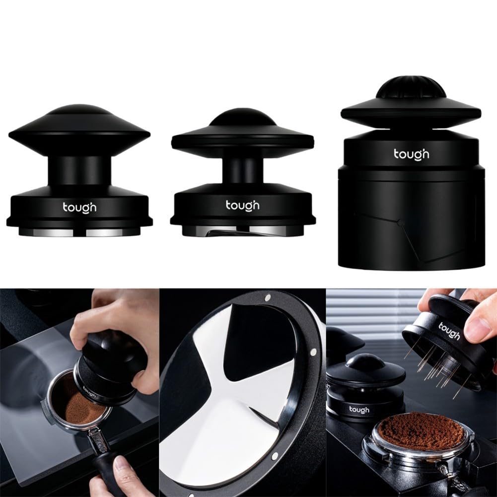 Juego de distribuidor y prensador de café de 58 mm, herramienta de nivelación de café de aluminio para una distribución uniforme, para Barista accesorios para máquinas portafiltros (cafeteras de café)