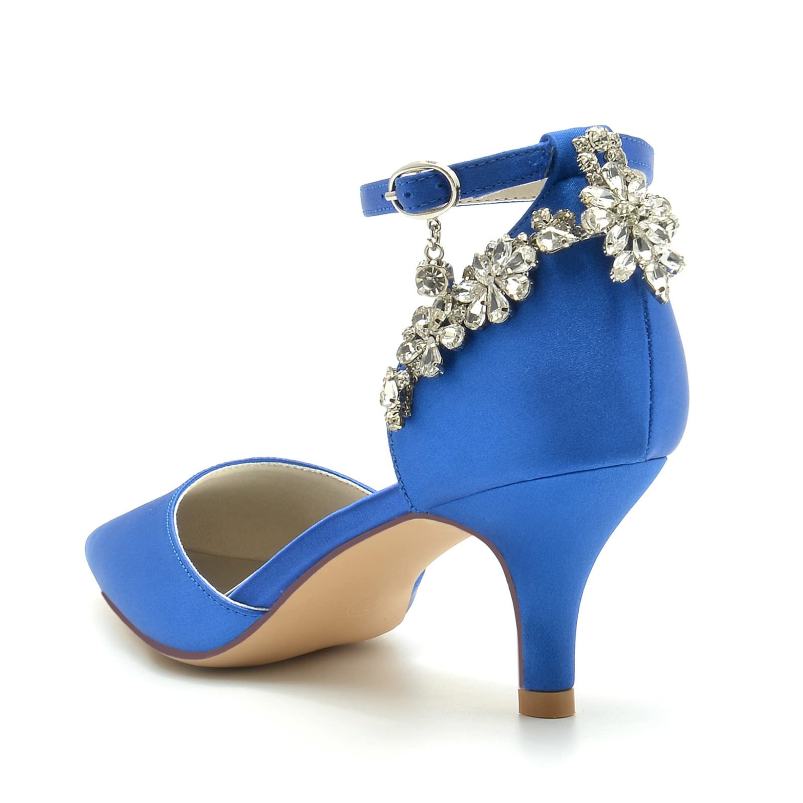 Scarpe Eleganti con Tacco Punta Chiusa Decollete, Scarpe da Sposa con Cinturino alla Caviglia da Donna, Sandalia de Tacón Alto Moda Fibbia Bridal Scarpe Festa Scarpe,Avorio,37 EU