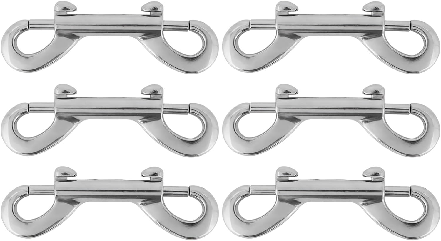 6Pcs Set Metal Clips 4.56 In (11.6 Cm), 2.75 In (7 Cm) 3.93 In (10 Cm) For Bags And Pet Leashes Marine Snaps, Zinc Alloy Double-End Hooks Corrosion-Proof Length Metal