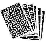 6 Sheet Small Reusable Tattoo Stencils Temporary Tattoo Templates for Henna/Airbrush / Face Paint/Glitter