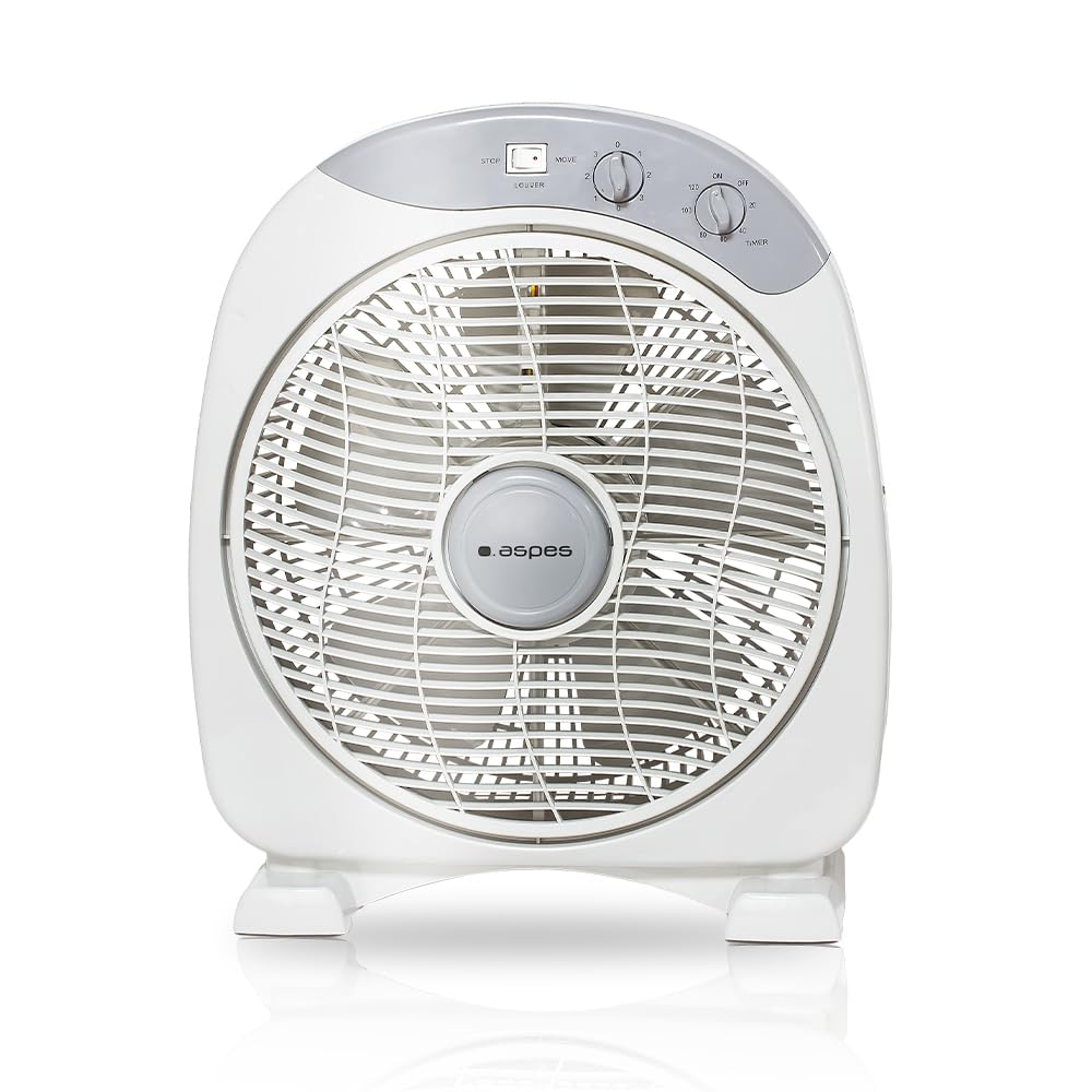 Aspes Ventilador de Suelo Gris AVS351200. 3 Velocidades, Temporizador de 60 min, 5 Aspas,
