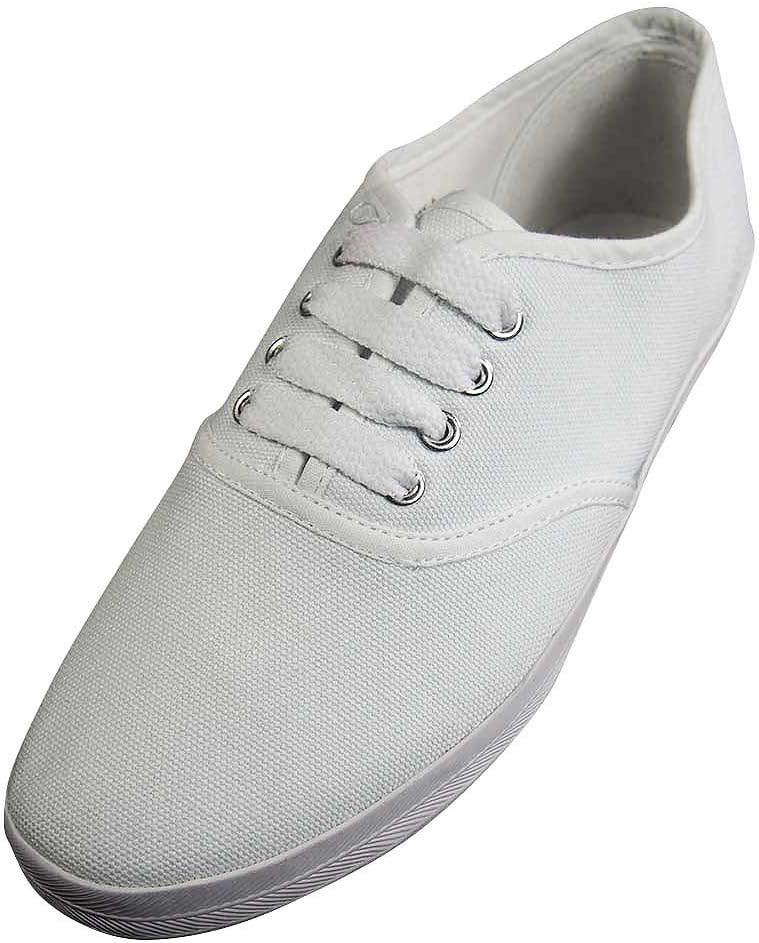 EasySteps Women s Canvas Lace Up Shoes with Padded Insole White 7 B(M) US
