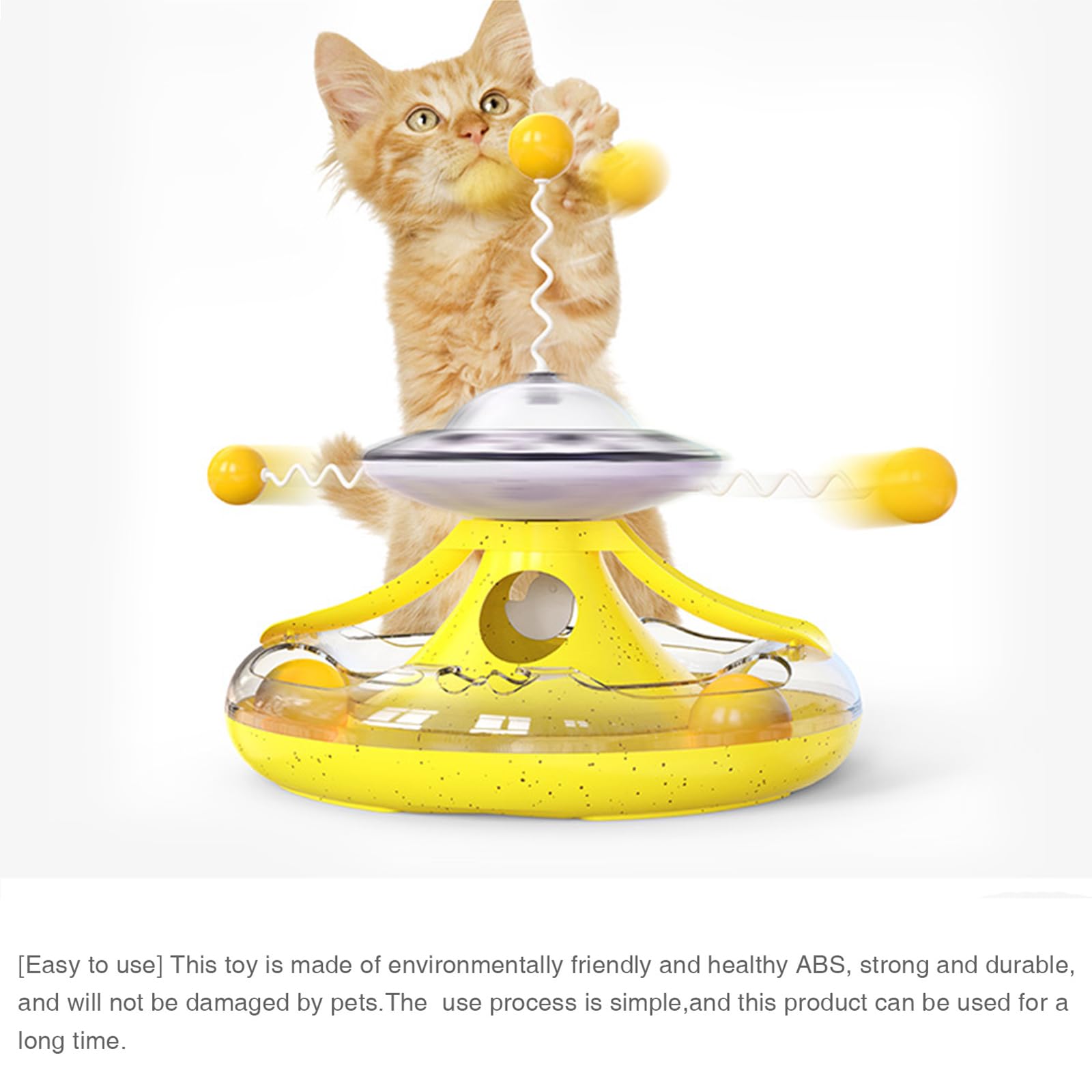 Katzenspielzeug, Katzenspielzeug drinnen for Katzen, interaktives Katzenspielzeug, Kätzchenspielzeug for drinnen Katzen, multifunktionales Katzenspielzeug mit Trackball und Feder, Katzenzubehör geeign