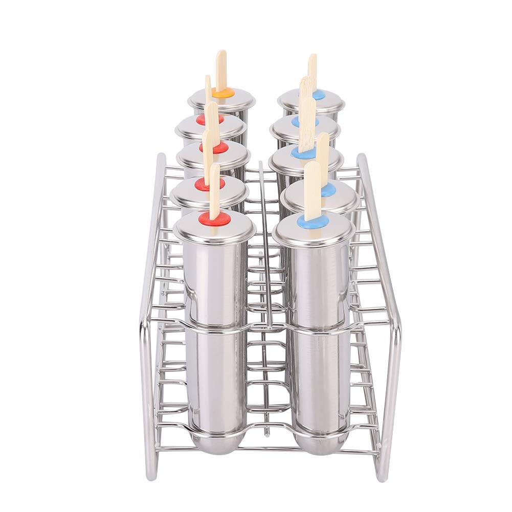Generic Moldes para Paletas de Helado de Acero Inoxidable 304, Máquina para Hacer Paletas de Hielo DIY a Prueba de Fugas de 6 Cavidades con Cepillo y Kit Casero Fácil y Seguro para Niños