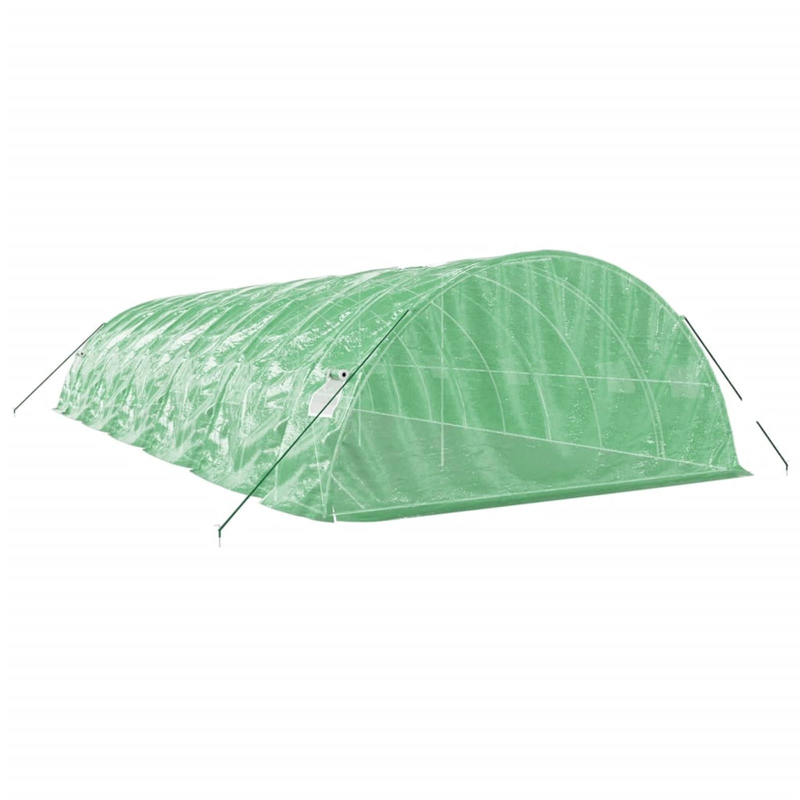 LAPOOH Szklarnia ze stalową ramą, zielona, 60 m², 12 x 5 x 2,3 m, szklarnia, szopa ogrodowa, przedszkole, ogród zimowy, ogród, ciepłe rośliny domowe, rosną domy (SPU: 3188087)