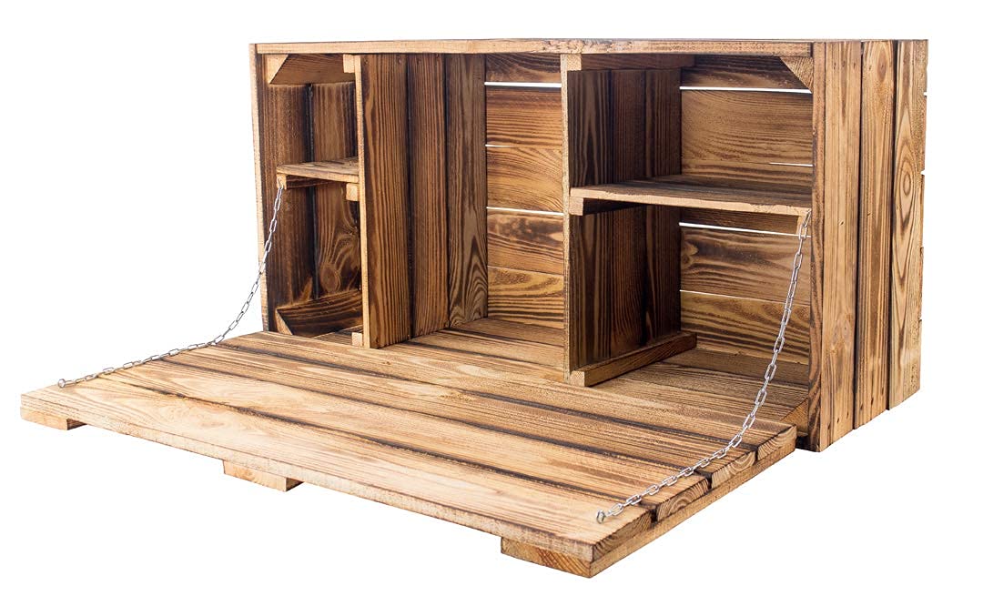 Vinterior Großer geflammter Hängeschrank mit integrierter Arbeitsplatte 81x41x31cm