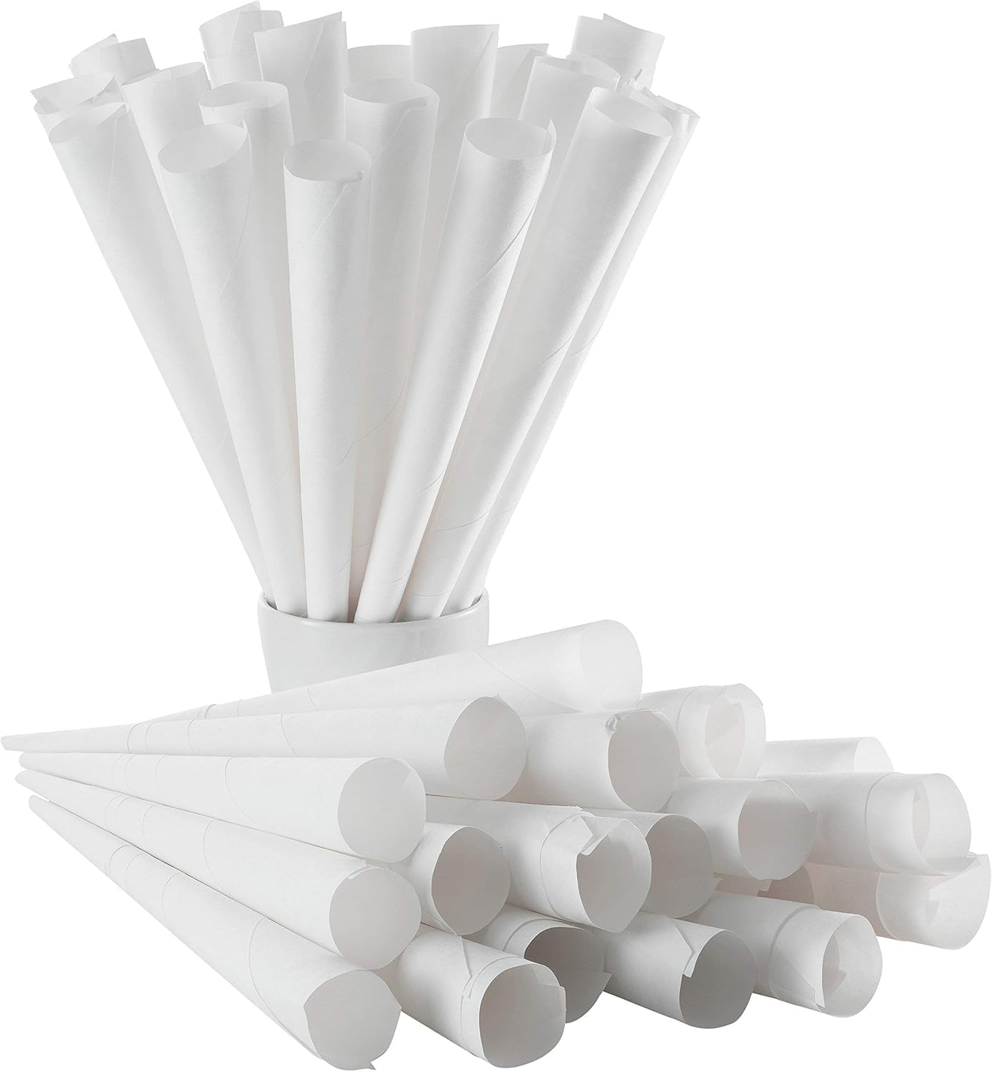 Oasis Supply, Heavy Duty White Cotton Candy Cones, 100 Count for Parties and Festivals