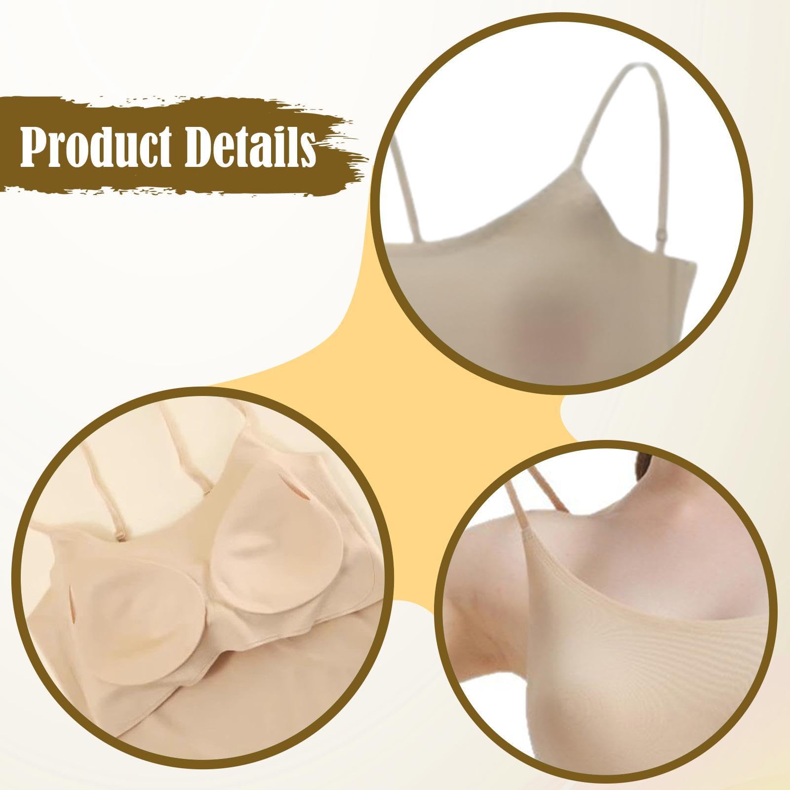 Canotta Donna con Reggiseno Integrato Top Senza Cuciture Spalline Sottili Regolabili Tessuto Traspirante Elasticizzato Adatta per Palestra Ginnas
