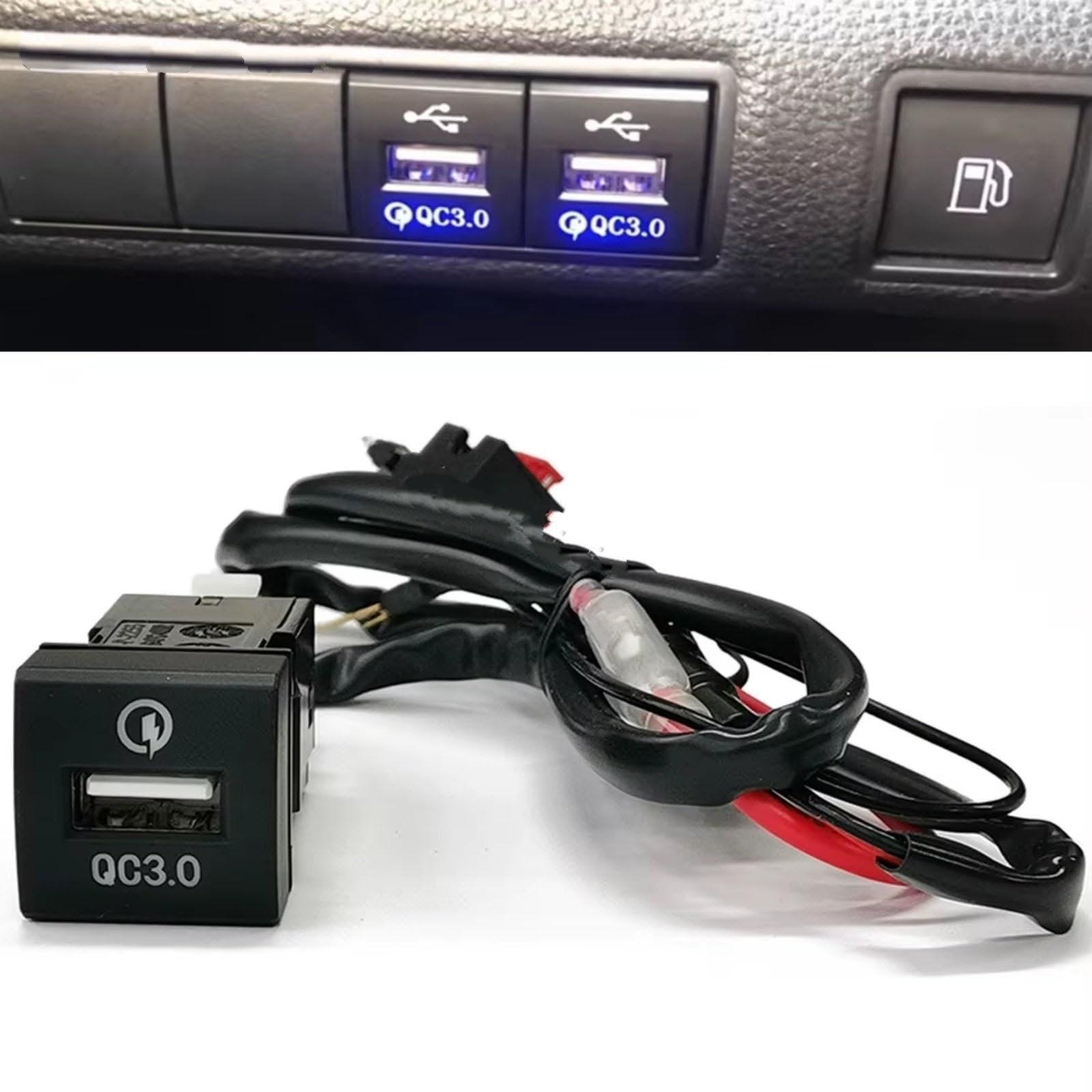 Consola USB Compatible Con Toyota Para Camry 2019 2020 2021 Coche Para Cargador Carga Rápida QC3.0 Botón Adaptador Carga Teléfono Automático Puerto USB Coche