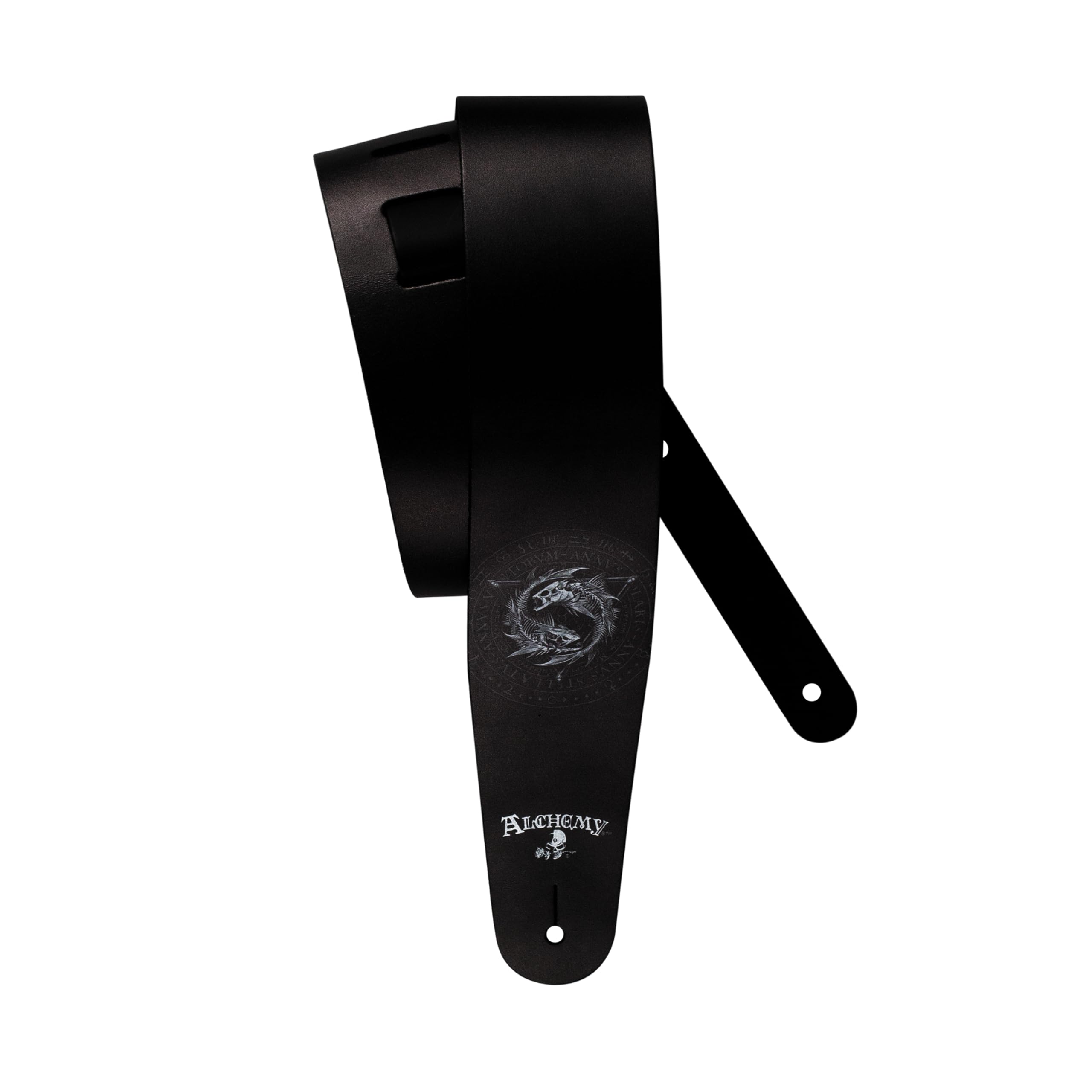 D'Addario Leather Guitar Strap – Alchemy Gothic Collection – Adjustable Straps Compatible with Electric, Acoustic, & Bass Guitars - Piscea