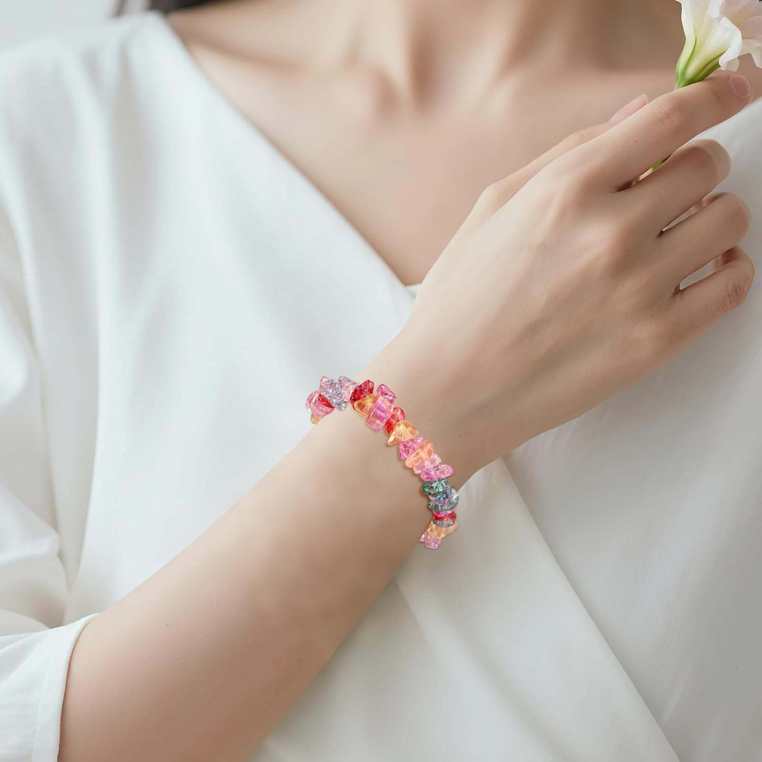 Colorful Natural Stone Bracelet for Women Multicolor Rainbow Beach Bracelet - Image 2