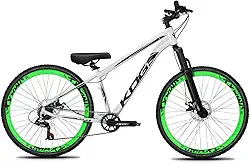 Bicicleta Aro 26 KOG 1x7 Freeride – Bike para Grau, Freeride Urbano, Suspensão 80mm, Freios a Disco, 7 Velocidades, Branco