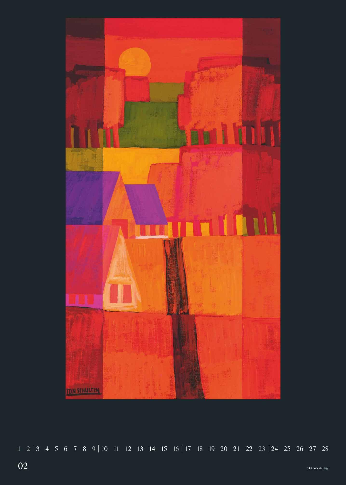 DUMONT - Ton Schulten 2025 Wandkalender, 50x70cm, Posterkalender mit leuchtenden Landschaftsmosaiken von Ton Schulten, Kalender mit zwölf ausgewählten Malereien
