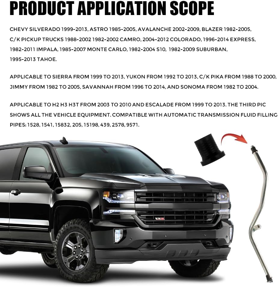 Transmission Dipstick Tube Seal, Trans Dip Stick Tube Grommet, Automatic Transmission Fluid Fill Tubes Seal, Car Accessories Fit for 4L60-E 4T65-E Transmissions, Replace OEM#1259475 96014690