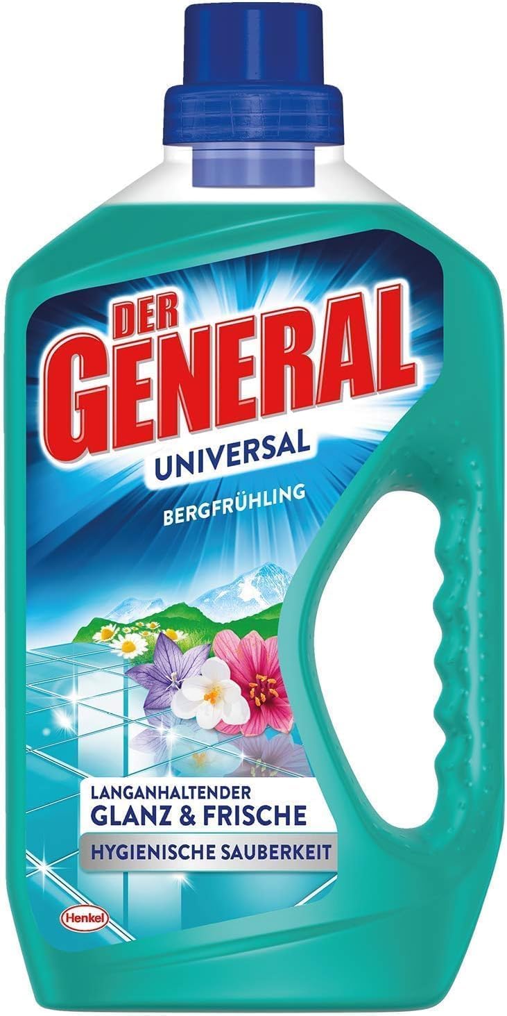 Der General Universal & Sensitive Allzweckreiniger - Vorratspaket bestehend aus 16 Artikeln - Bergfrühling & Aloe Vera - Universalreiniger für hygienische Sauberkeit - je 8 x 750 ml
