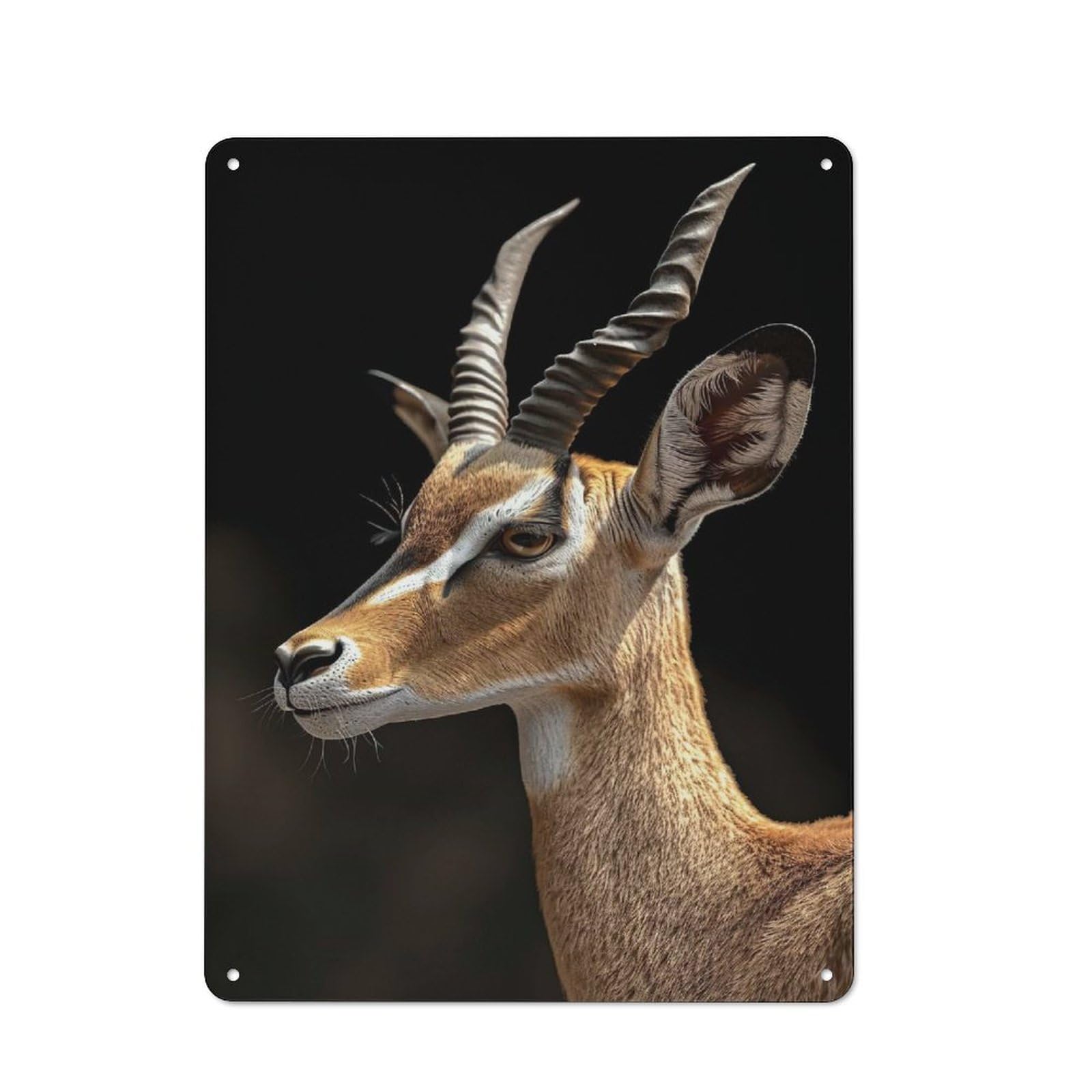 Junmoney Style-8 Tin Wall Plaque 40X30cm With Antelope For Guest Room Or Hallway, A Decorative Christmas Gift For Home Decor Collectors