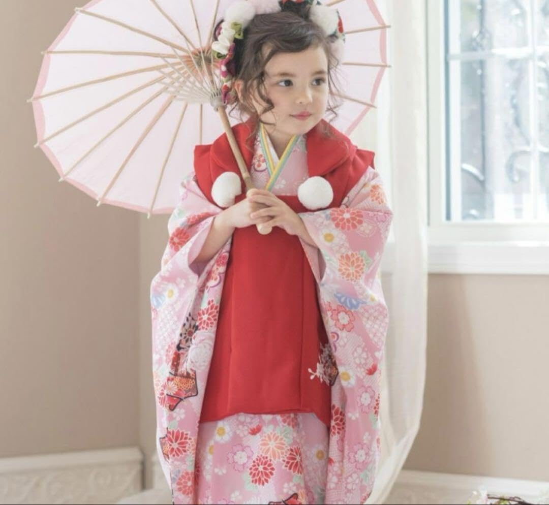 キャサリンコテージ　いにしえ華車黄×桃被布七五三髪飾り　七五三草履　髪飾りセット Amazon.co.jp: ︎ 開封のみ【いにしえ華車桃×紅赤被布】 100七五三