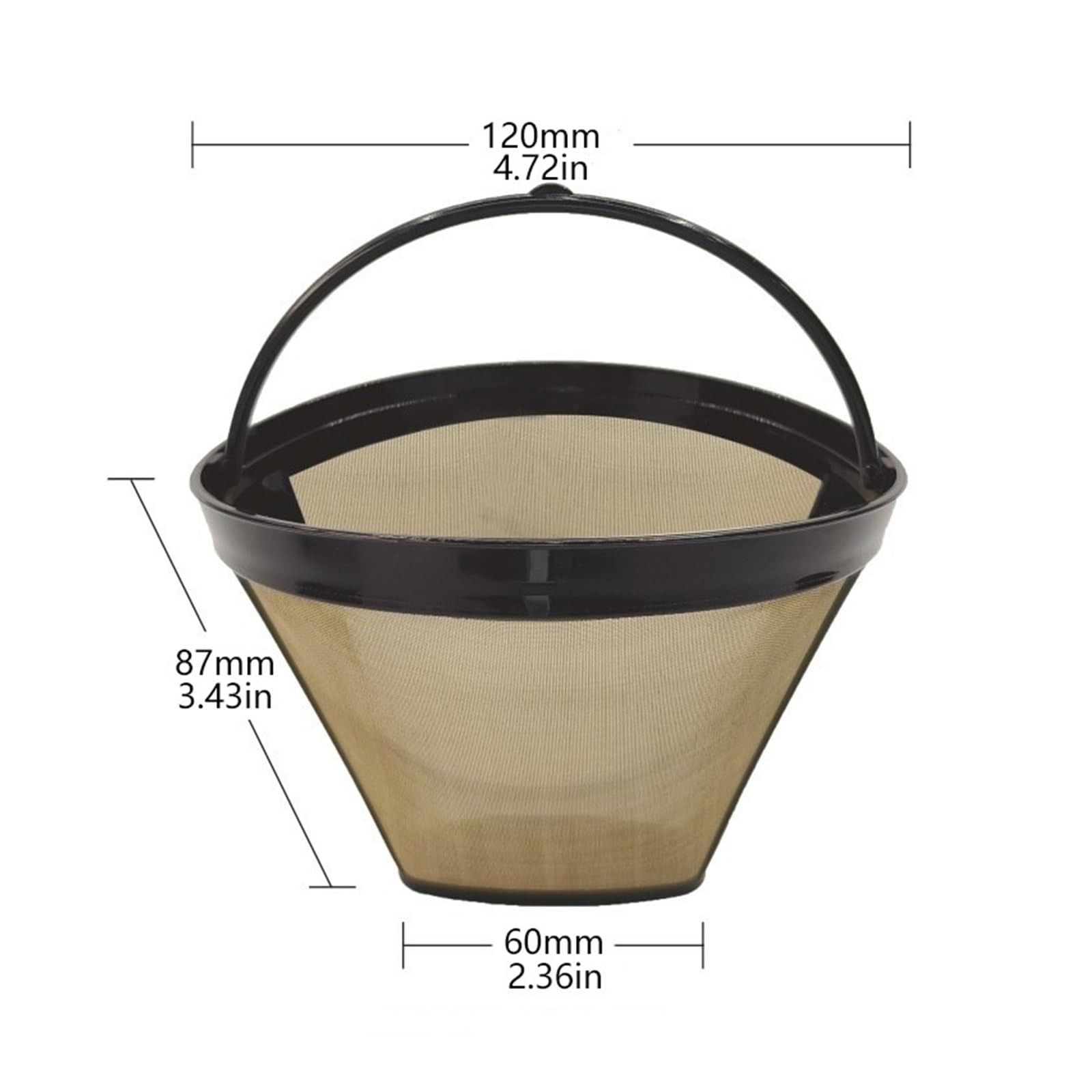 1/3 Stücke Kegelform Permanent Kaffeefilter Netzkorb Edelstahl Wiederverwendbare Küche Coffeeware Kaffeefilter Teebrauer(3pcs)