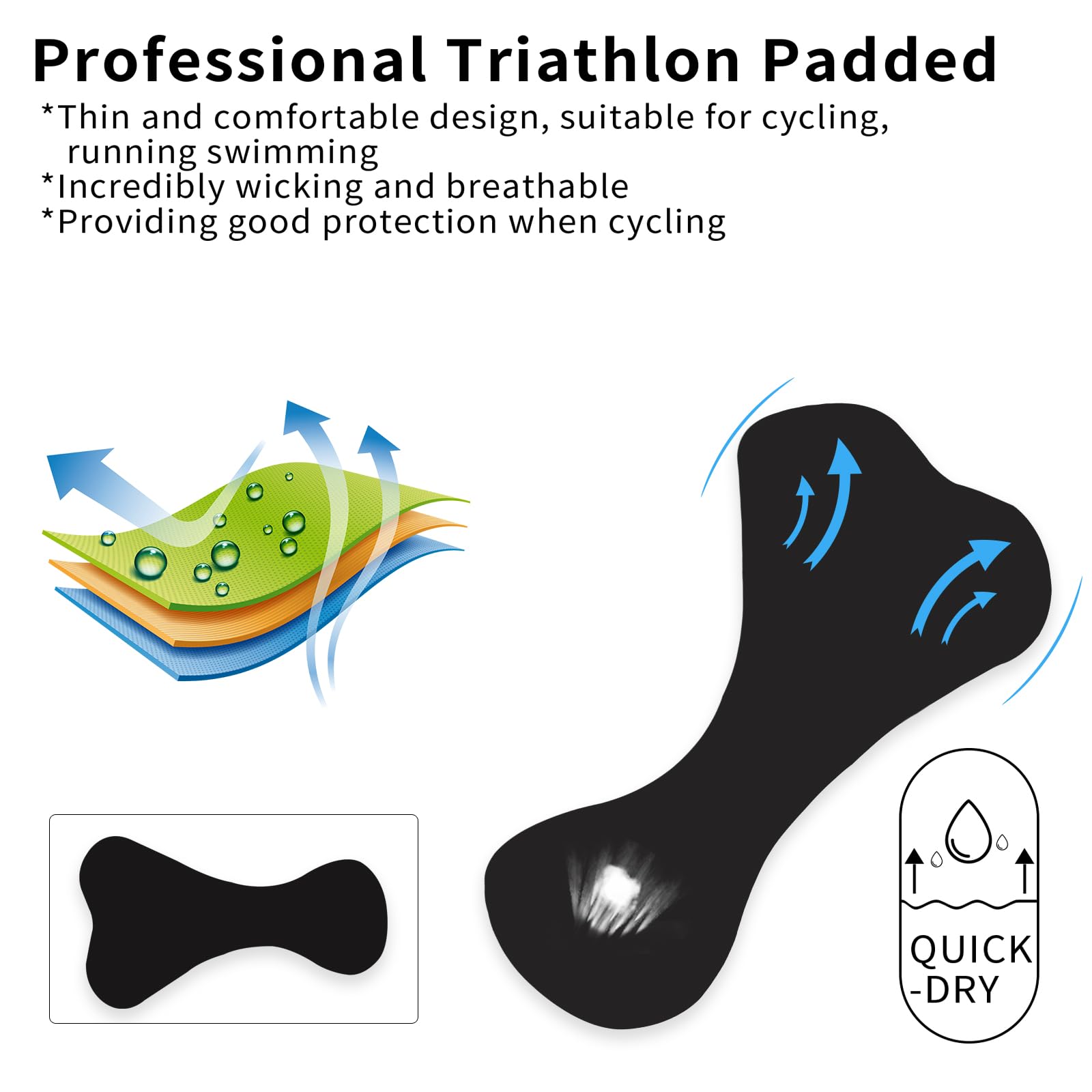 Tuta da triathlon da uomo, a maniche corte, per corsa, ciclismo, nuoto, ideale per Ironman Racing Tri Suit