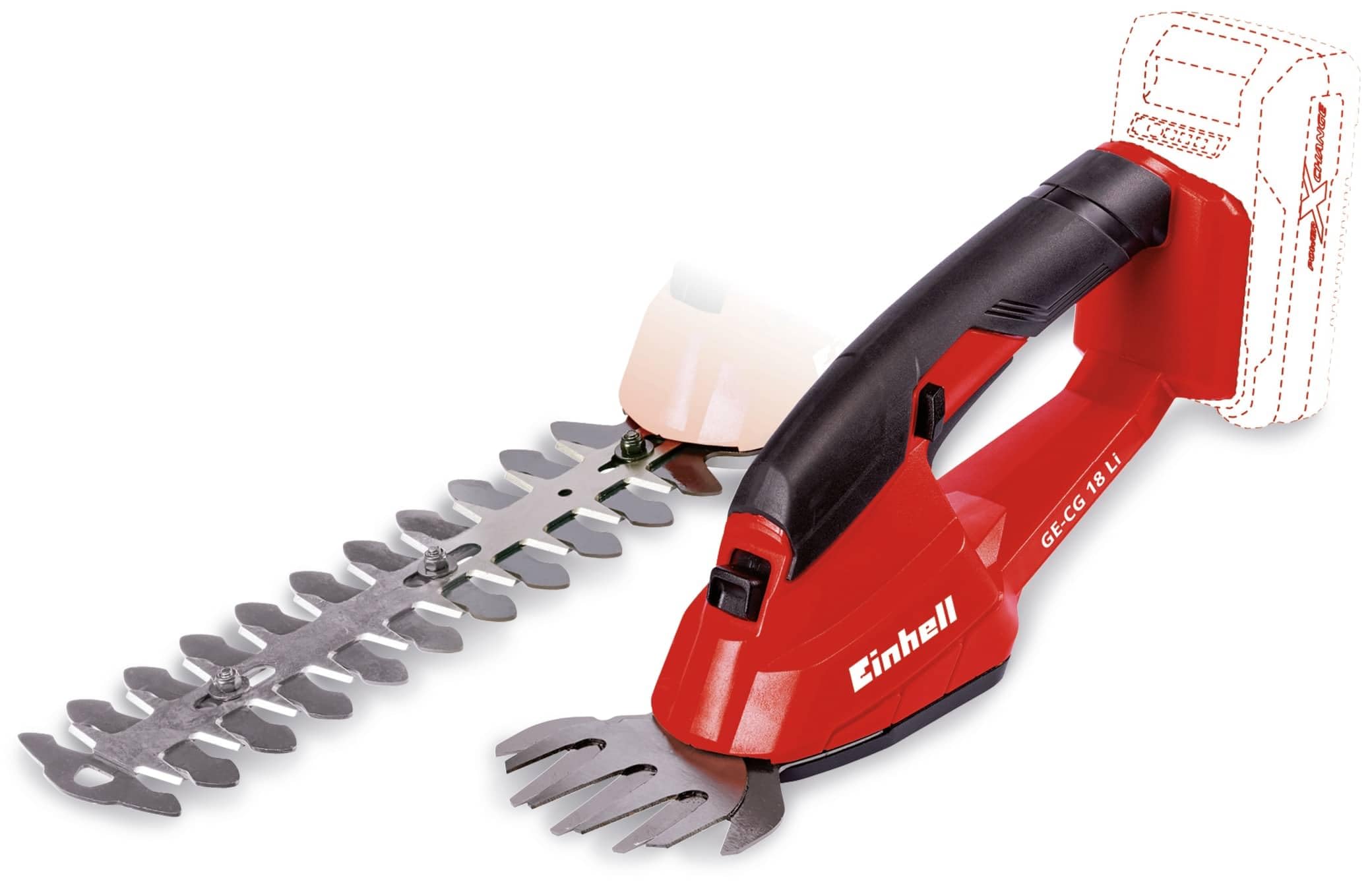 Einhell GE-CG 18 Li - Solo tijera de césped inalámbrica 10 cm Rojo 18 V - Tijera de podar (10 cm, 20 cm, Rojo, 18 V)