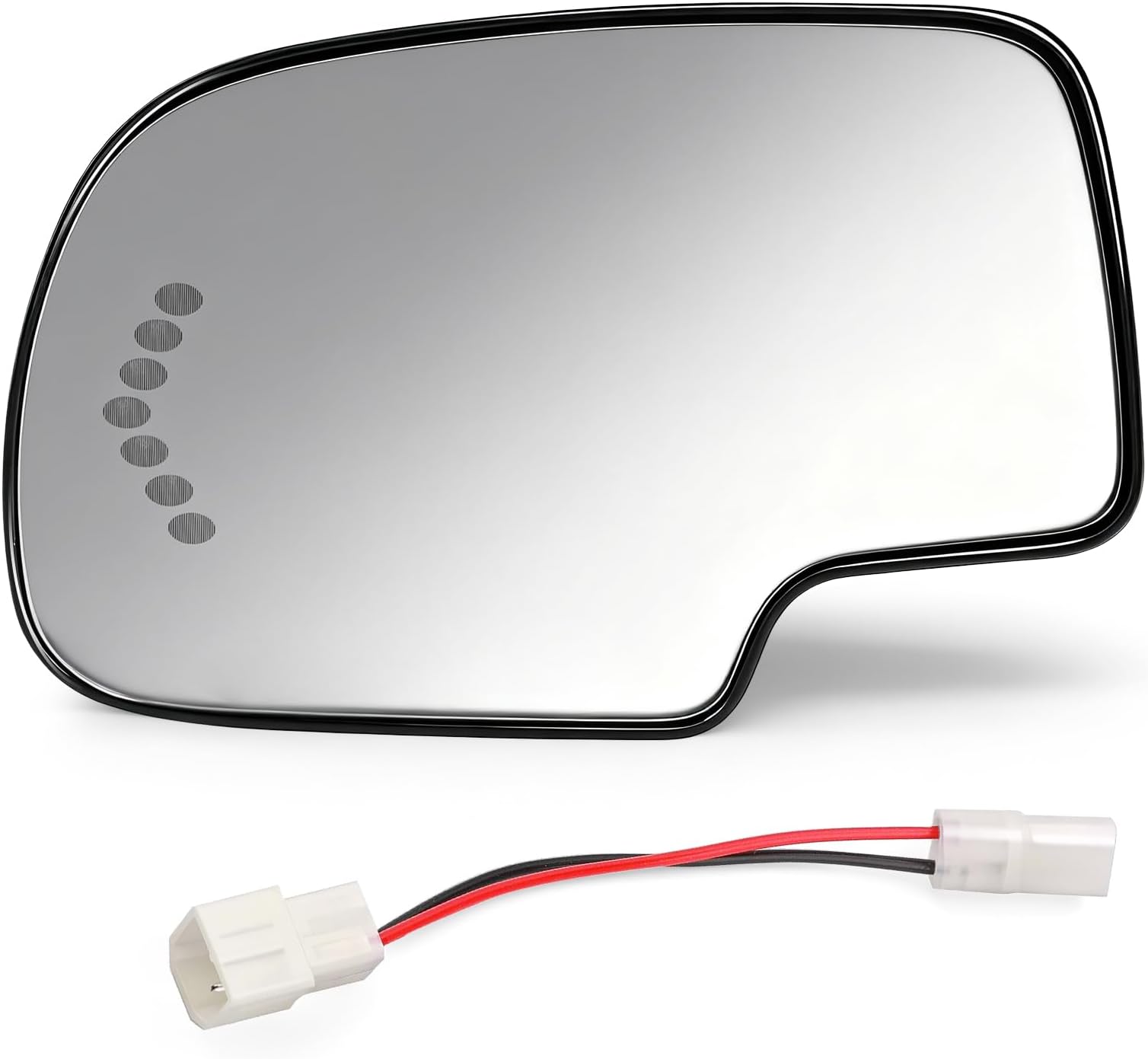 Yikesai Driver Side Heated Mirror Glass for Cadillac Escalade Yukon Chevy Chevrolet Suburban Silverado, GMC Sierra Tahoe Avalanche Silverado Sierra with Turn Signal Left Mirror Glass, Replace 88944391
