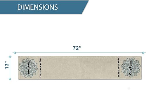 Miniatura 2 de Smile - Camino de mesa personalizado, personaliza tu imagen y texto, mantel de 13 x 72 pulgadas, mantel de cocina y comedor para decoración de