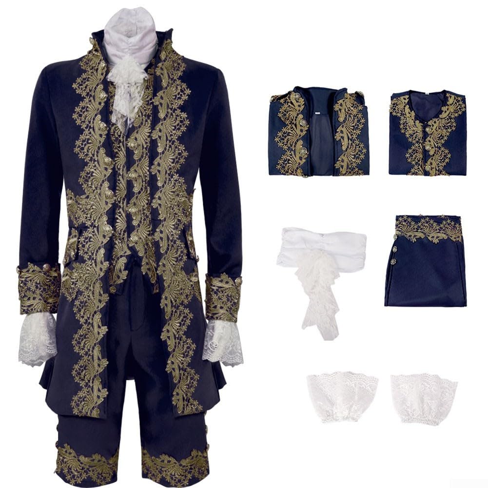 Niceminiwall para Traje Cosplay para Caballero Británico Hombre para Estilo Victoriano(Blue XL)