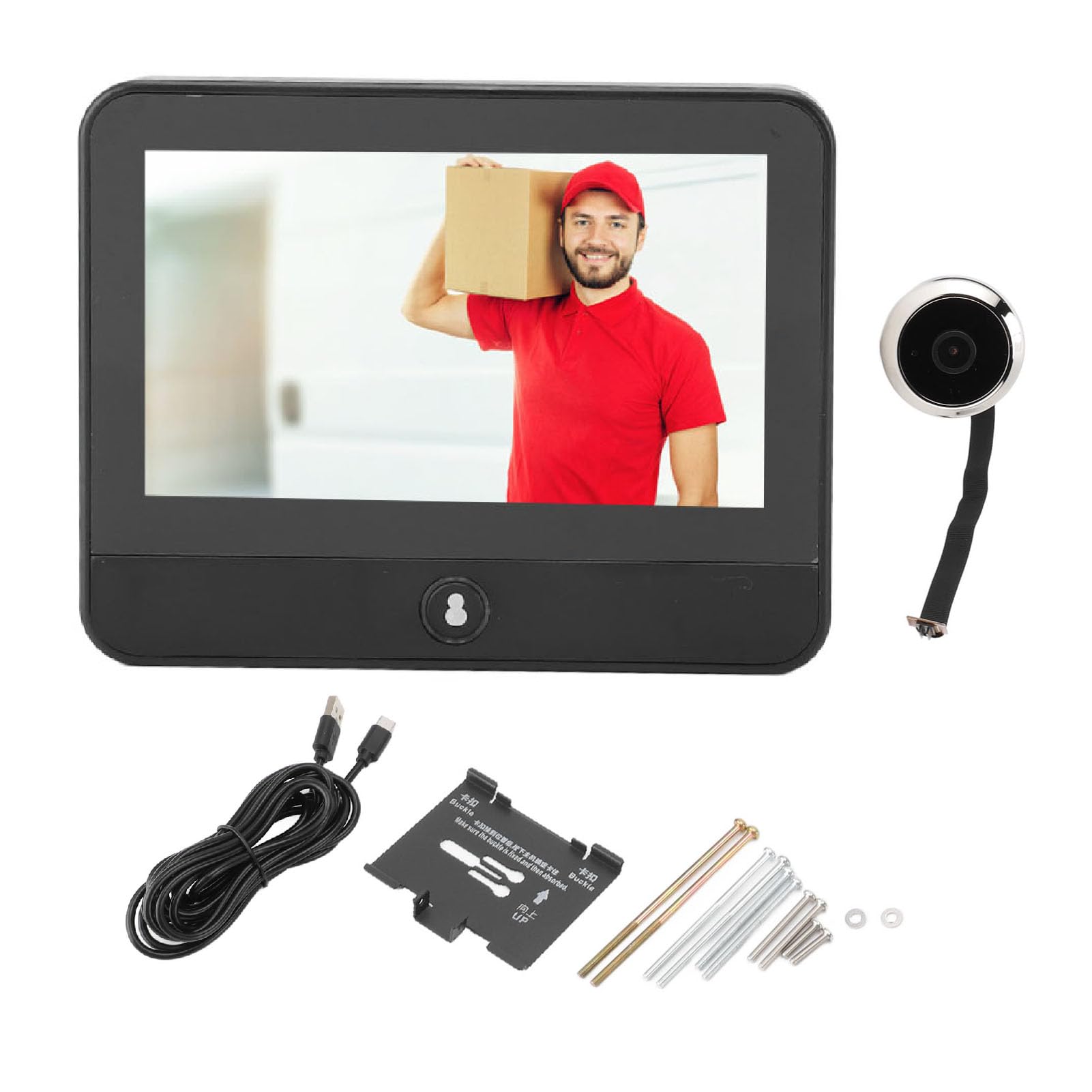 Spioncino Digitale, Telecamera 1080P con Display da 4,3 Pollici, Videocitofono con Rilevamento Movimento e Visione Notturna per Controllo e Sicurezza della Porta d'Ingresso