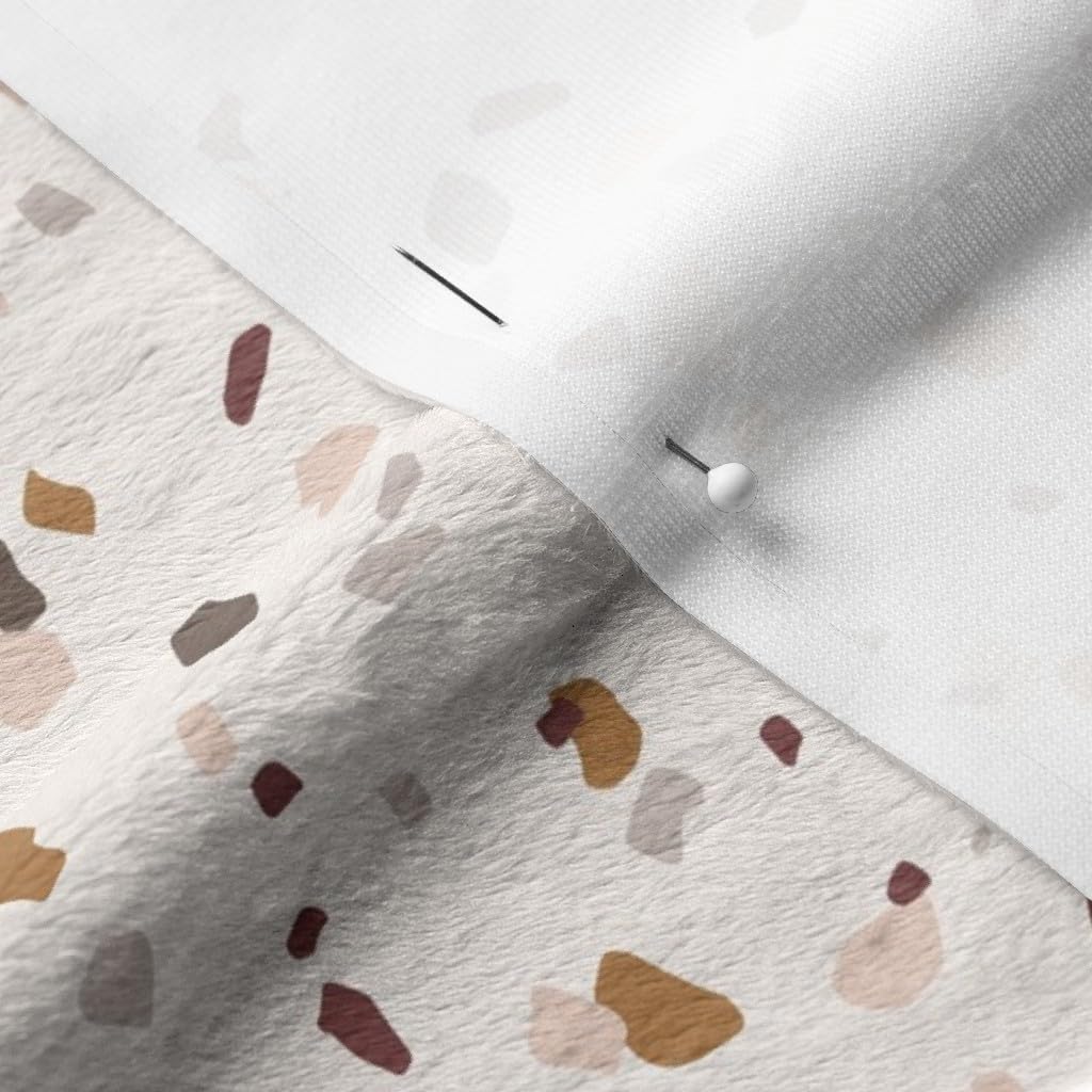 Spoonflower Fabric - Terrazzo Copper Blush Burgundy Brown Dark Taupe Autumn Fall Geo Printed on Minky Fabric by The Yard - Sewing Baby Blankets Quilt Backing Plush