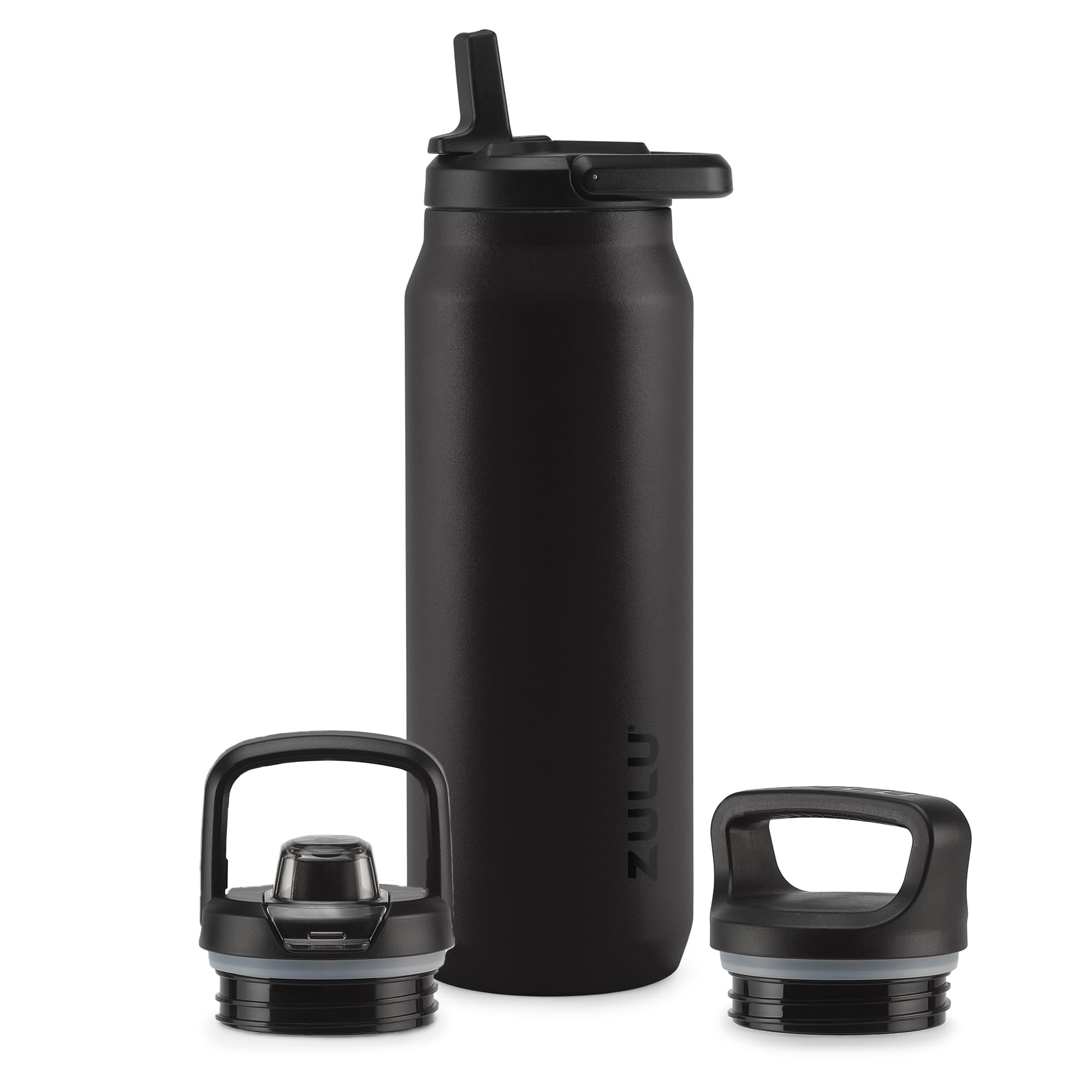 ZULU Core - Borraccia in acciaio inox con 3 coperchi, con cannuccia, chug, twist | thermos in metallo a doppia parete e isolamento sottovuoto, per palestra, attività all'aperto | passante per il