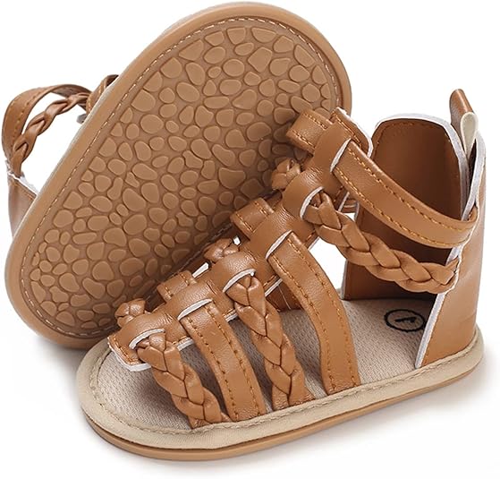 E-FAK Infant Baby Girls Sandals Summer Crib PU Leather Bowknot Soft Anti-Slip Rubber Sole Toddler First Walkers Shoes