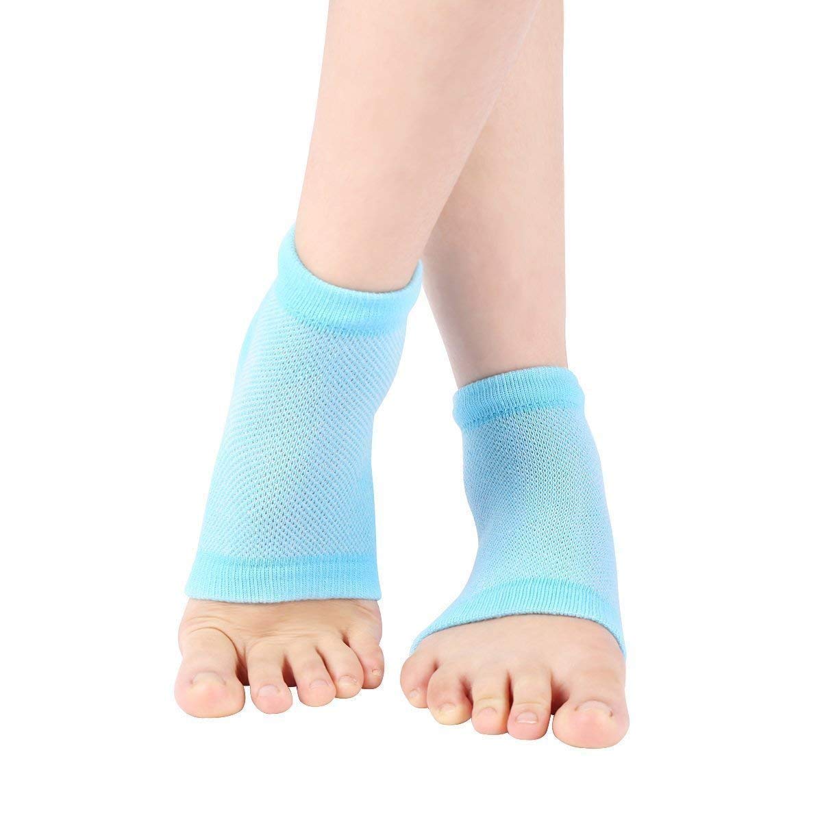 KANAKADHARA Silicone Ankle Gel Socks Half Heel for Dry Hard Cracked Heel Repair Pad, Swelling & Pain Relief, Cushion Support, Foot Care, Ankle Protection, Plantar Fasciitis for Men and Women ( 1 Pair, MULTI COLOR).-image-31