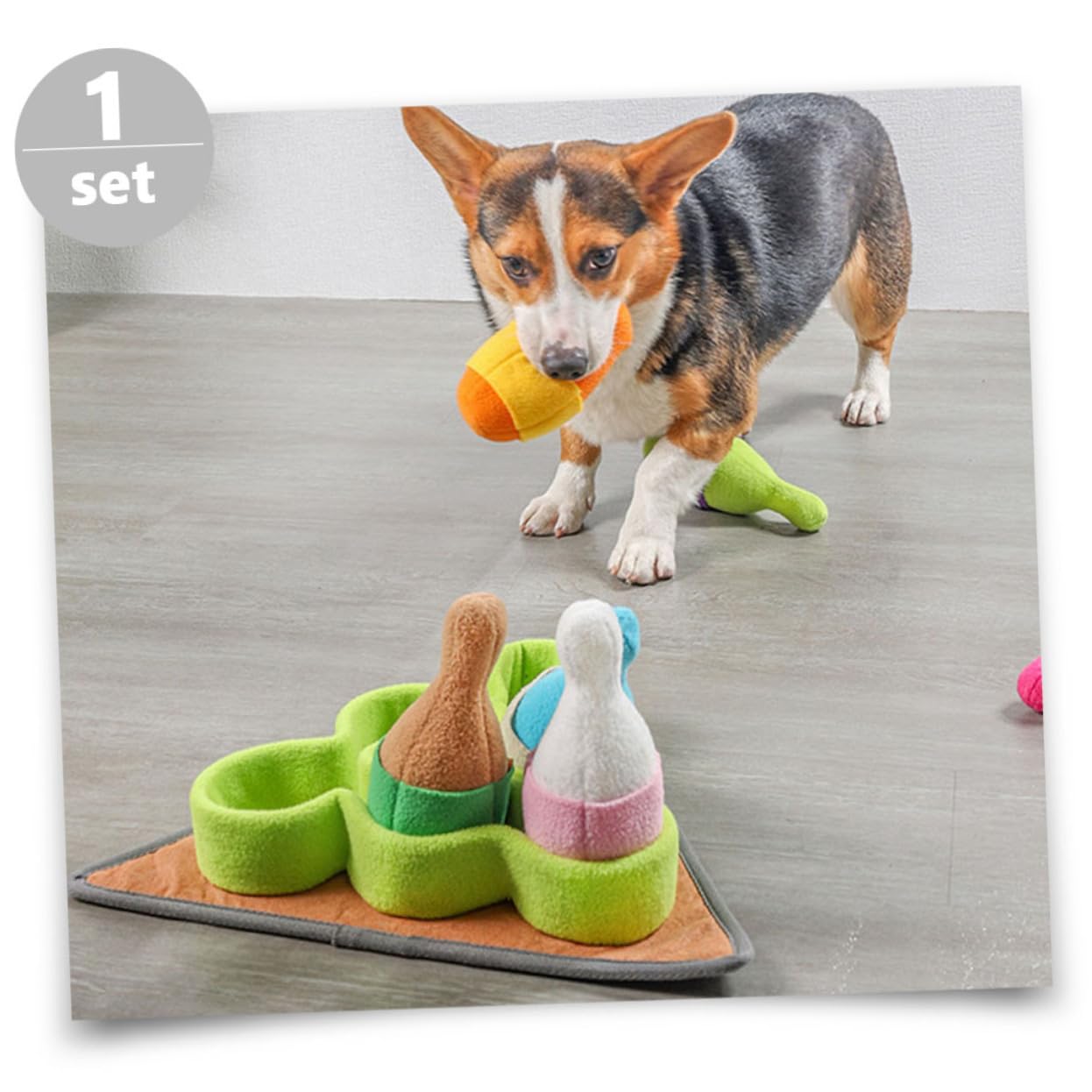 BESPORTBLE Tappeto Sensoriale Cane per Cani, Giocattolo Olfattivo a Forma di Bowling in Pile Polare, Resistente All’usura, per Addestramento e Attività