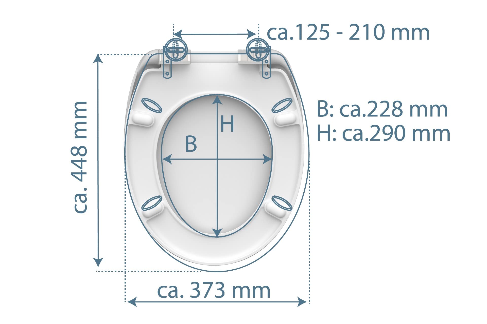 SCHÜTTE WC-Sitz LEUCHTTURM mit Absenkautomatik aus Duroplast | hochwertiger Toilettendeckel mit 175kg Belastbarkeit, Toilettensitz mit Brille, Klodeckel für WC, Klobrille mit Motiv