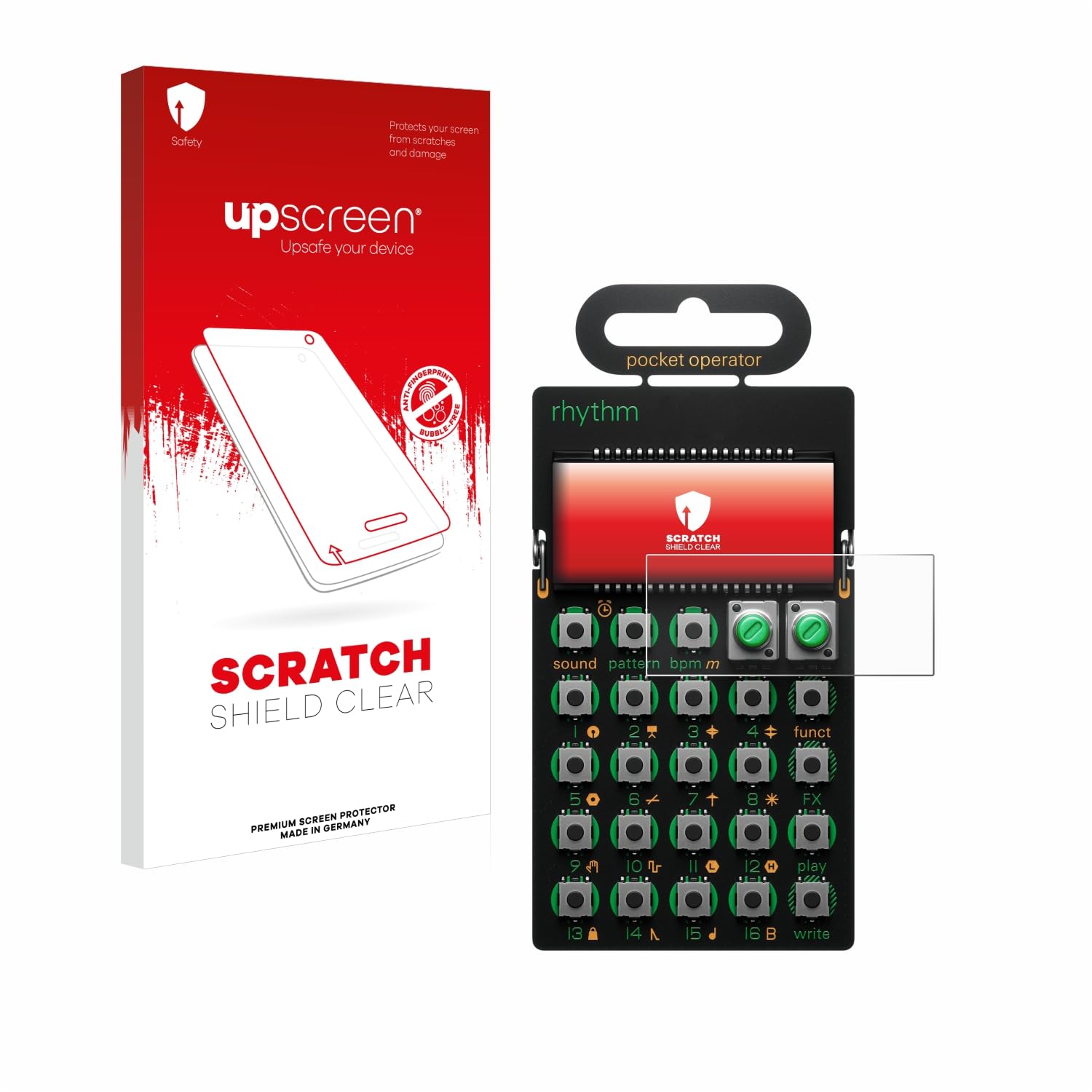 upscreen Scratch Shield Screen Protector compatible with Teenage Engineering PO-12 rhythm - HD-Clear, Anti-Fingerprint