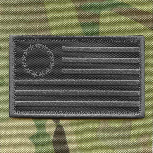 Blackout Betsy Ross 2x3.25 Flag American Revolution 1776 Morale Tactical Military Hook Patch