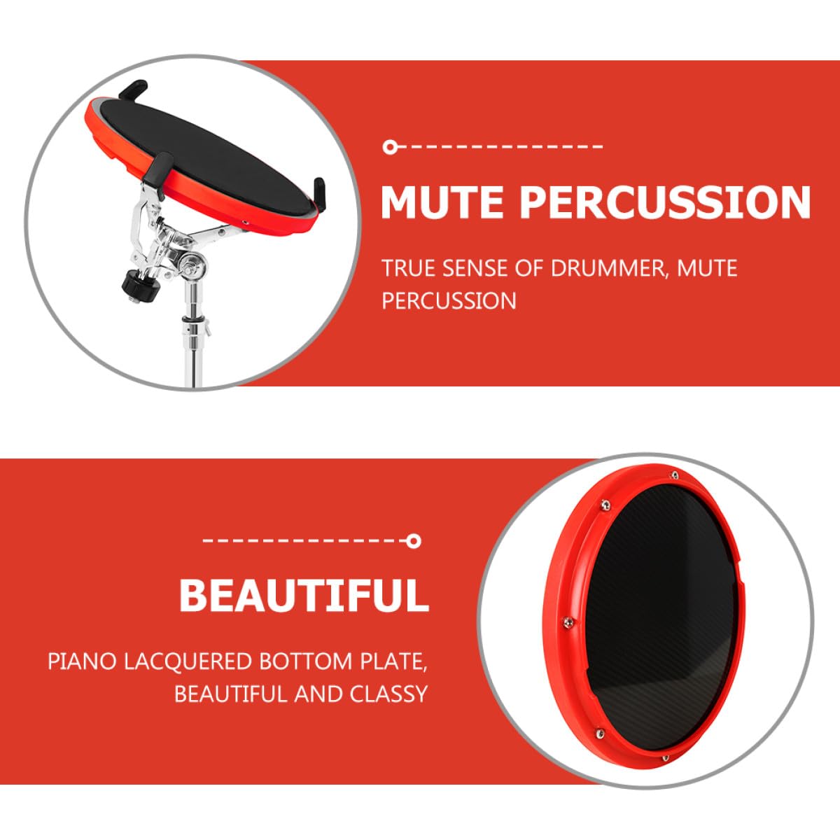 Robustes Übungs Drumpad aus Kohlefaser mit Integriertem Trommel Metronom Praktisches Drum Pad aus Kunststoff für Anfänger zum Leisen Üben Zuhause