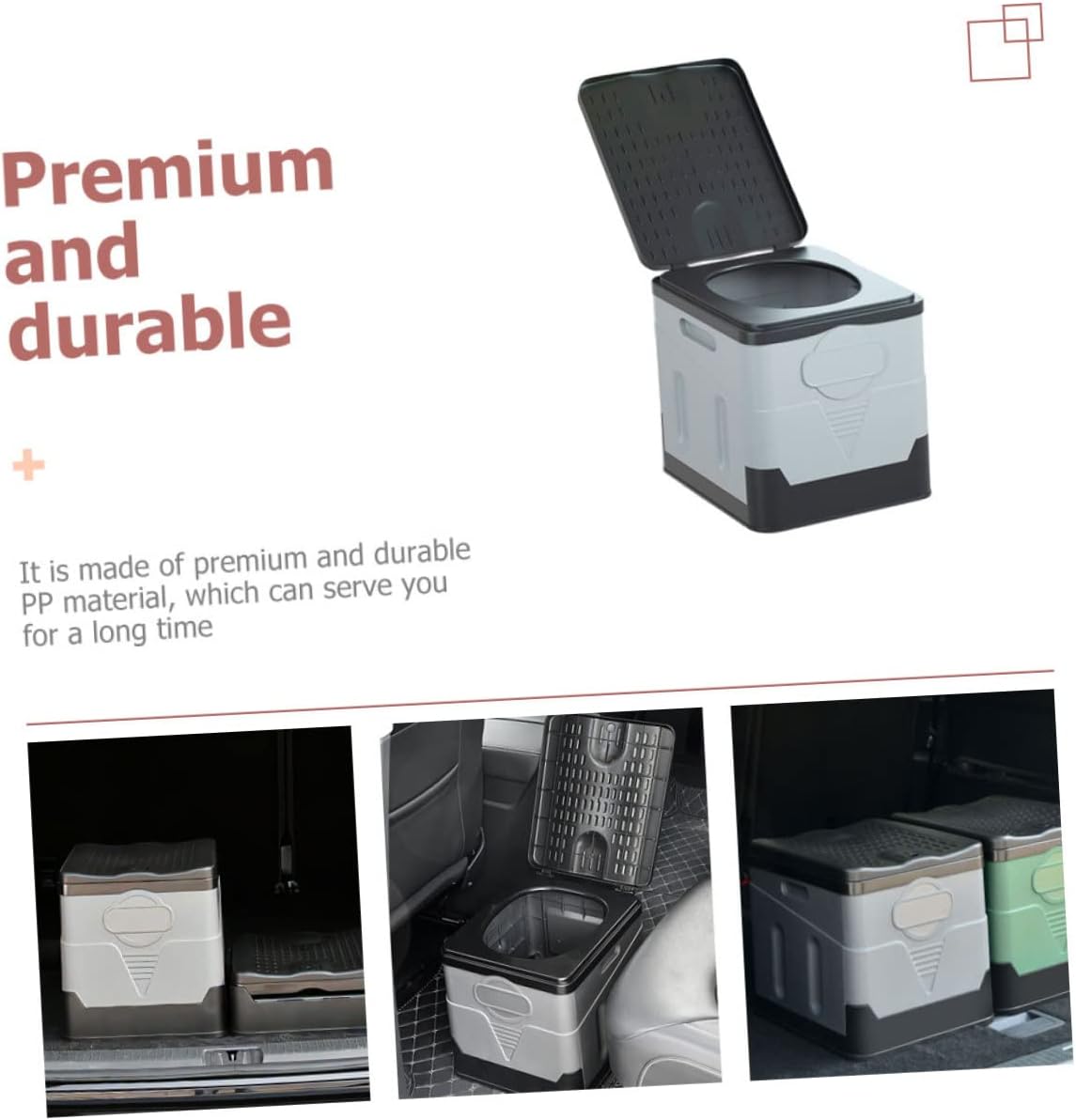Garneck Portable Folding Toilet for Camping Compact Travel Potty Lid Emergency Outdoor Toilet for Road Trips and Hiking