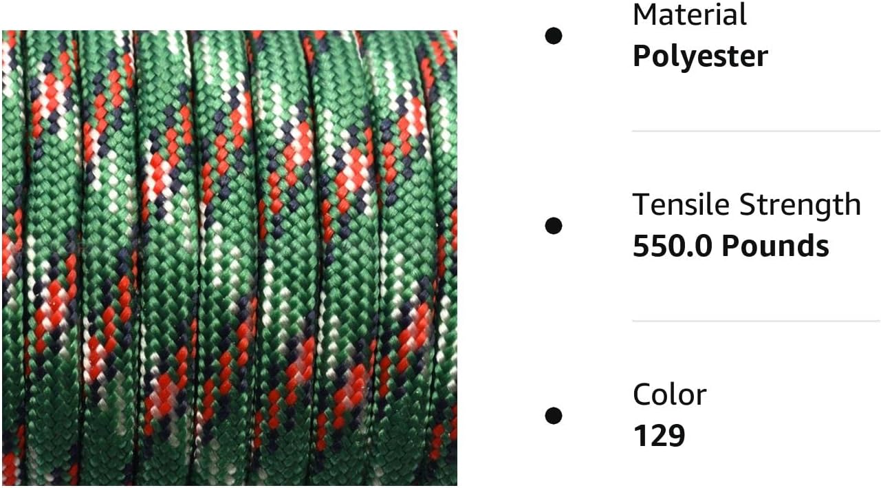 sacoora 1pcs 100ft 550 Paracord Parachute Cord Lanyard Mil Spec Type III 7 Strand Core