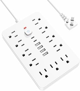Surge Protector Power Strip 5 Ft, Chiefway Extension Cord with Multiple Outlets: 11 AC Outlets, 4 USB & 2 USB C, Multi Plug Outlet Extender, Overload Protection, Wall Mount for Home Office Kitchen