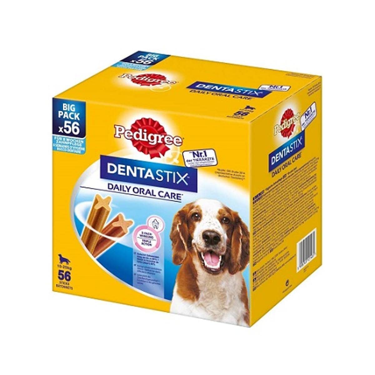 Pedigree Dentastix Medium Lot de 56 friandises pour Chien de Taille Moyenne 10 à 25 kg (1440 g)