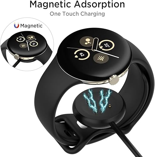 Miniatura 6 de Miimall Cargador portátil para Google Pixel Watch 2 y Fitbit Sense 21, Fitbit Versa 34, cable de carga inalámbrico Pixel Watch 2, USB-A Google Pixel