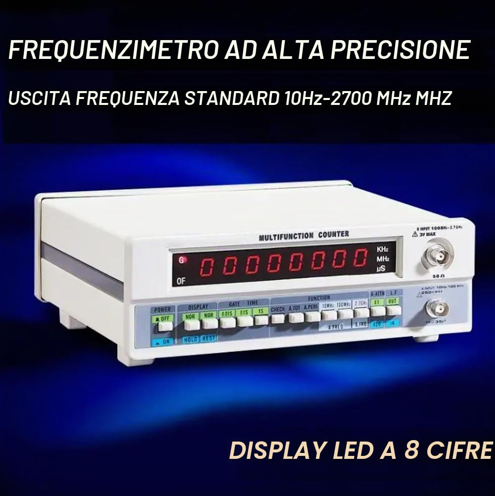 Misuratore di frequenza digitale ad alta precisione a LED, misuratore di potenza industriale 10Hz-2700 MHz, frequenzimetro digitale a 8 cifre, misurazione accumulata del periodo di frequenza