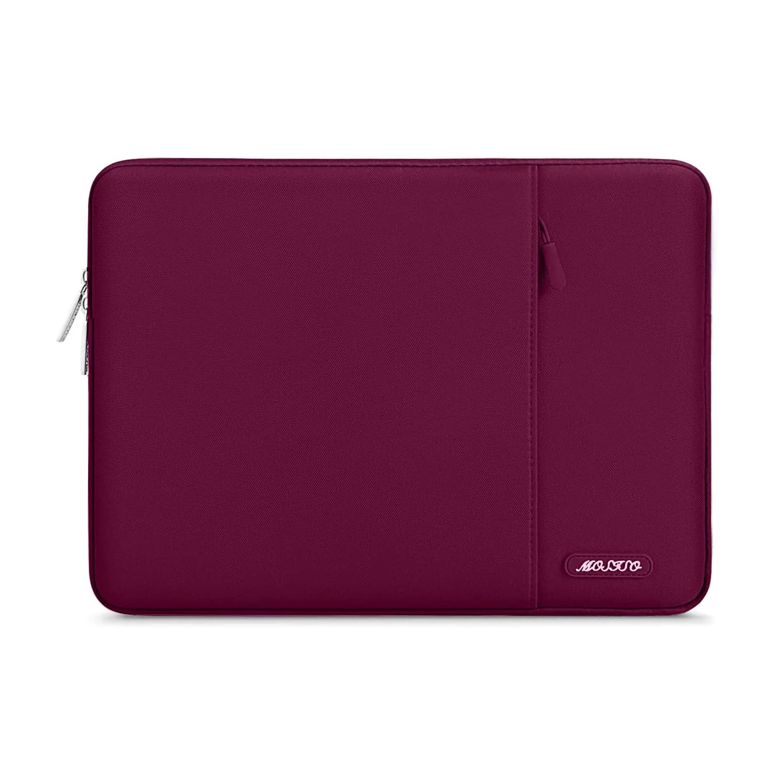 MOSISO Laptop Hülle Tasche 16 Zoll, 15-15,6 Zoll Laptoptasche Kompatibel mit MacBook Pro 16" M5 M4 M3 M2 M1, Lenovo HP Acer Dell ASUS, Polyester Vertikale Laptophülle mit Fronttasche, Weinrot